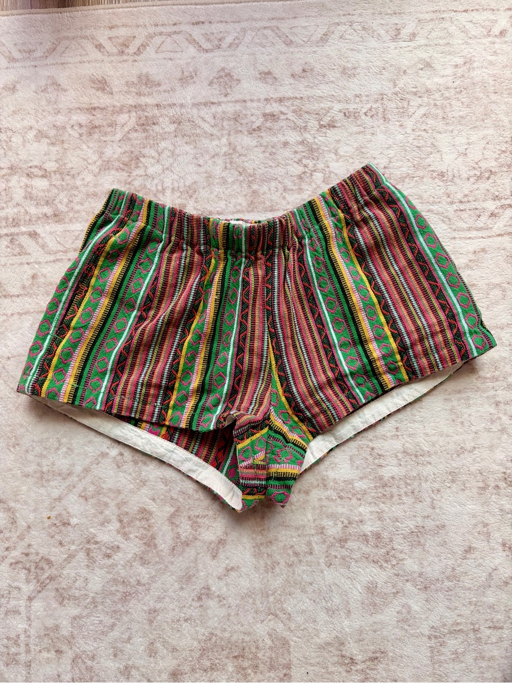 Kimchi Blue Multicolor Tribal Stripe Athletic Shorts
